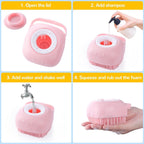 Silicone shampoo bath brush with soft massage bristles for dogs and cats