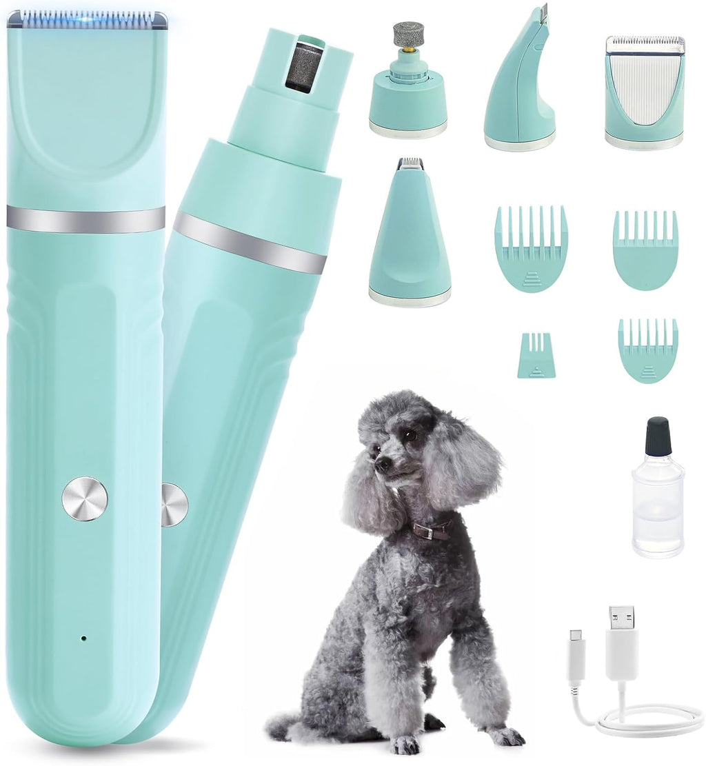 Dog Hair Clippers Grooming Kit and Paw Trimmer Nail Grinder Quiet,Dog Trimmer for Grooming,4-in-1 Rechargeable Cordless Low Noise Dog Shaver Grooming for Dogs Pets Cats(White) - Image 9
