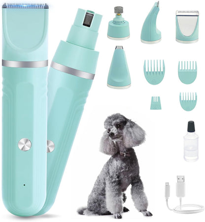 Dog Hair Clippers Grooming Kit and Paw Trimmer Nail Grinder Quiet,Dog Trimmer for Grooming,4-in-1 Rechargeable Cordless Low Noise Dog Shaver Grooming for Dogs Pets Cats(White) - Image 9