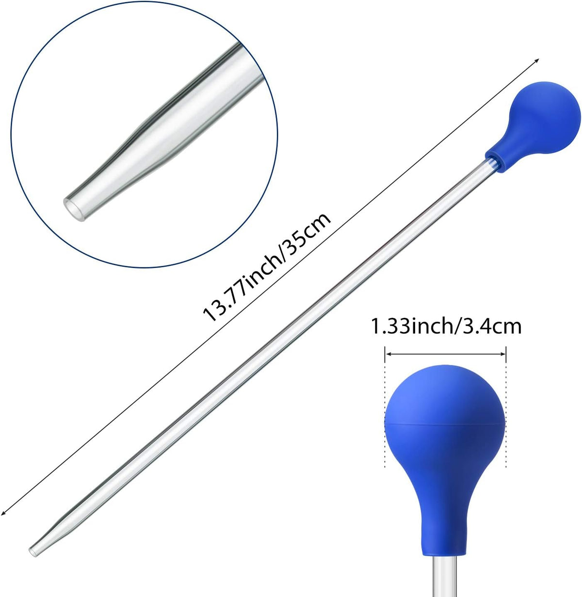 Boao aquarium spot feeding tube showcasing length and diameter