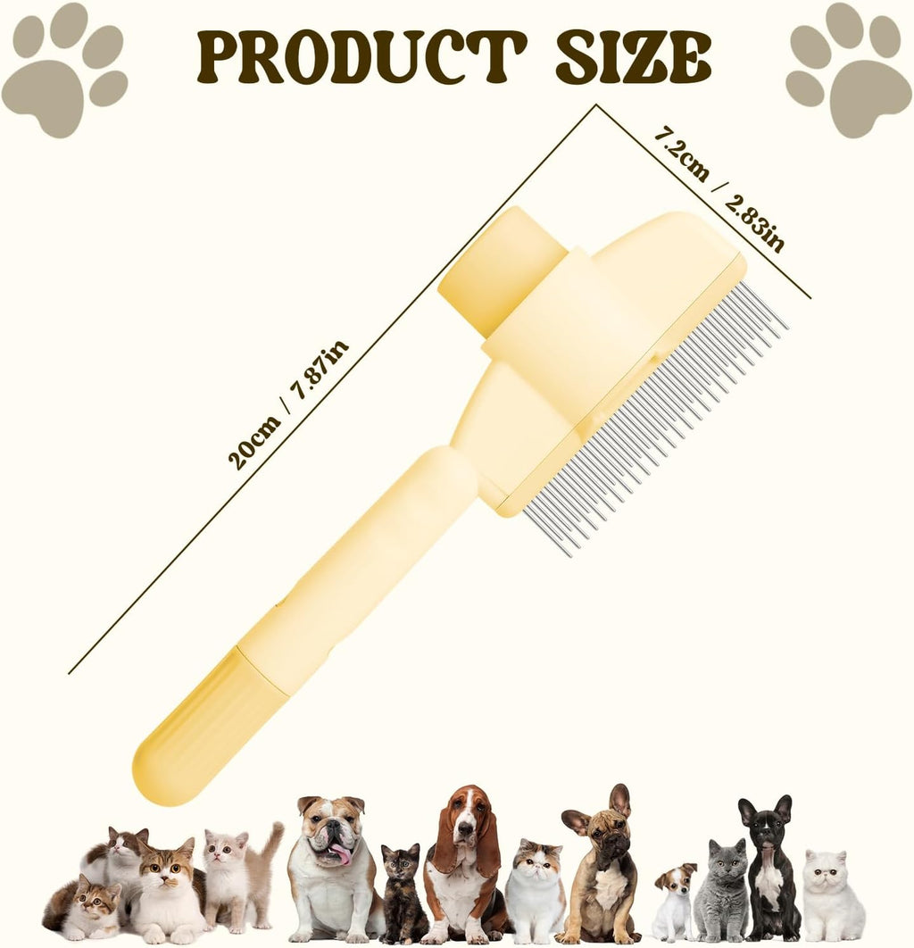 Fine metal teeth flea comb effectively removing dirt and dander from pet coats.