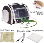 Bearded Dragon Travel Carrier Backpack,Lizard Backpack Carrier,Space Capsule Clear Bubble Window Astronaut Reptile Carrier Backpack for Guinea Pig,Sugar Glider,Bunny (Black, TPU Carrier+MAT) - Image 7