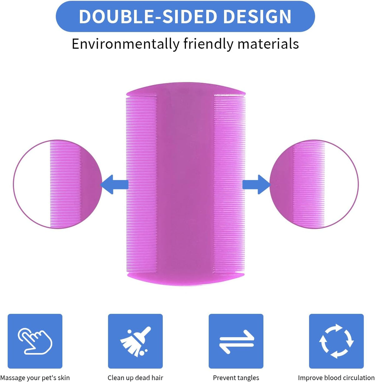 Double sided tear stain remover comb for pet grooming