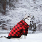 Blaoicni classic plaid pet apparel hood detail view