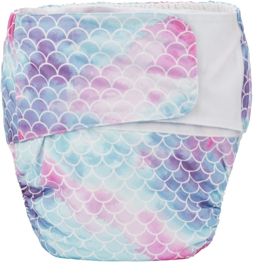 Sigzagor adult cloth diaper scales pattern front view
