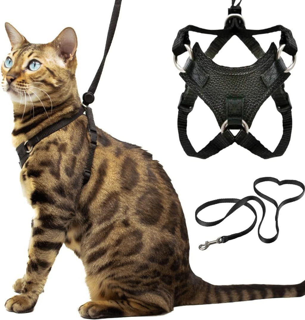 Houdini(TM) Escape Proof Cat Harness and Leash Set by OutdoorBengal - Black, Medium Cat Harness for Walking - Image 11