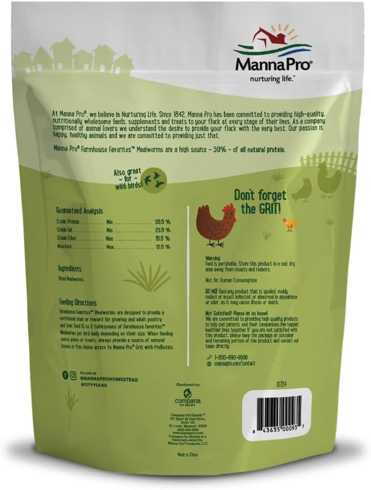 Dried mealworm poultry treat closeup