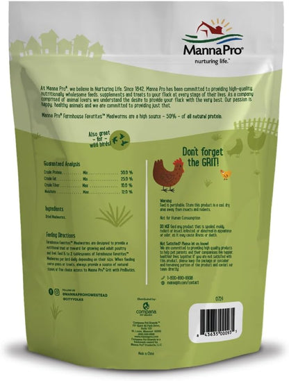 Dried mealworm poultry treat closeup