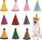 Group of 10 miniature colorful pet hats for parties
