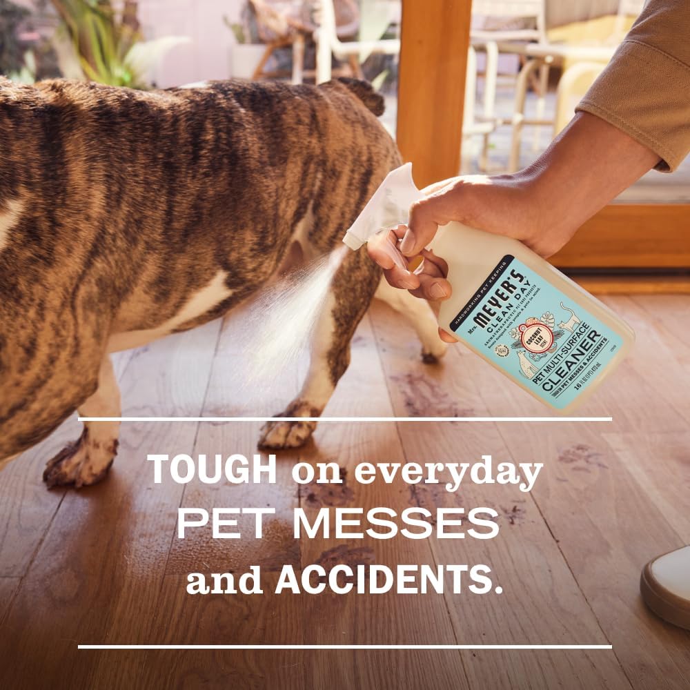 Animal friendly multi surface spray solution for dog and cat mess cleanup.