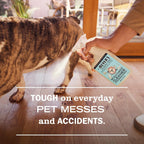 Animal friendly multi surface spray solution for dog and cat mess cleanup.