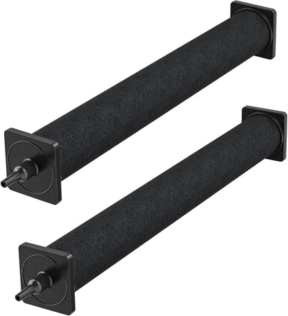 Pawfly 16 inch air stone cylinder front view showing the premium black rubber body and square stabilizing holders.