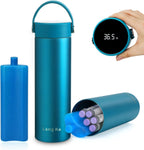 LengKe insulin cooler travel case front view showing ice blue premium finish