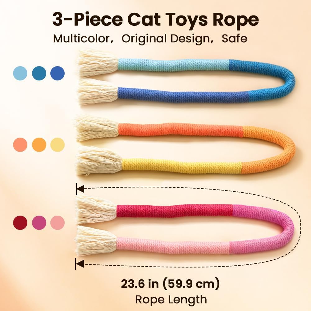 Cat Chew Ropes with Catnip, Teeth Cleaning, 3Pcs 23.6" for Cats - Image 5