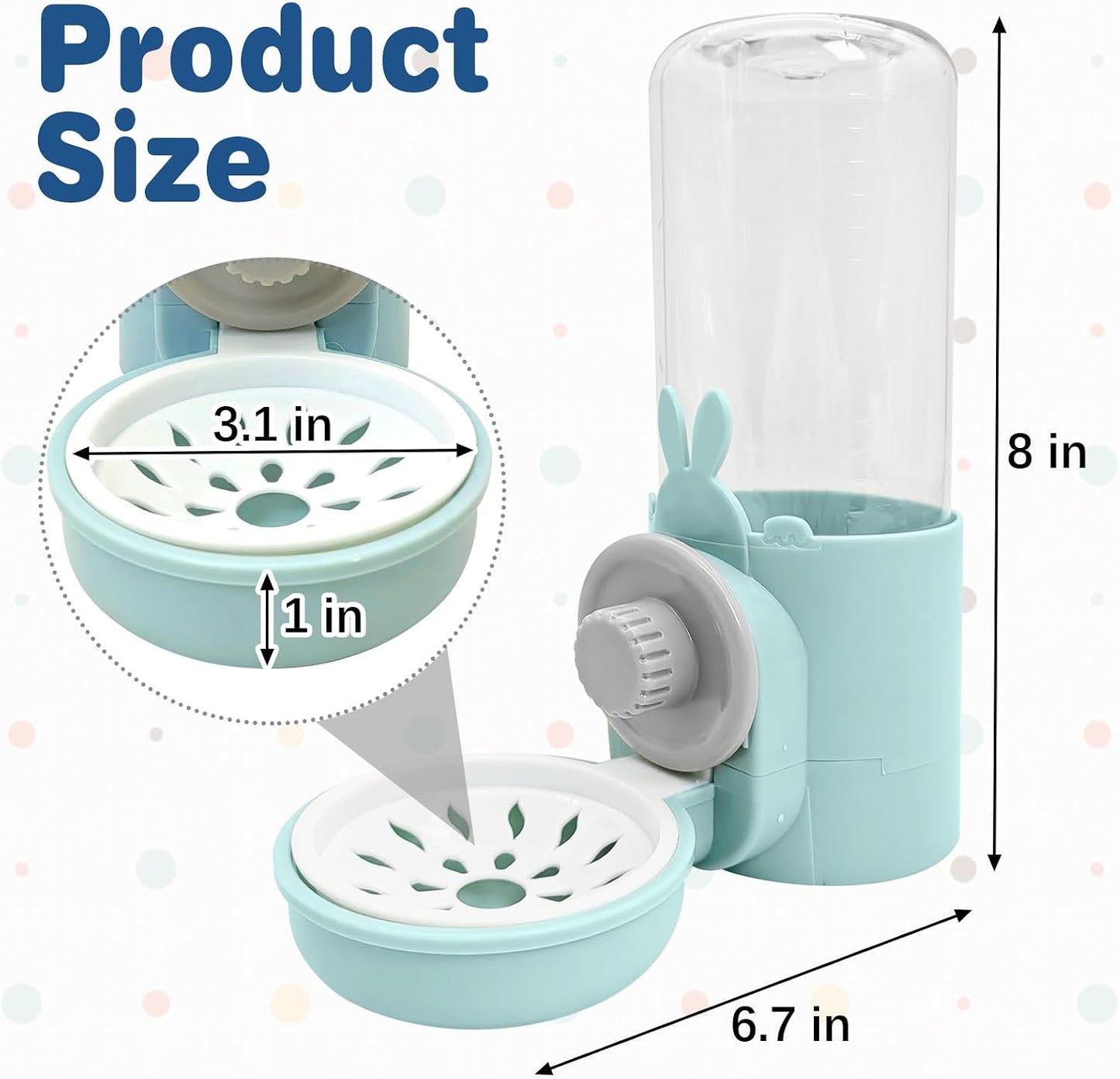 kathson Rabbit Water Dispenser for Cage 17 Oz Hanging Guinea Pig Water Bottle No Drip Gravity Automatic Bunny Water Bottle No Leak Small Animal Water Bottle for Chinchilla Ferret Hamster(Light Blue) - Image 2