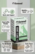 USA imported dog hip and joint powder packet poured over kibble