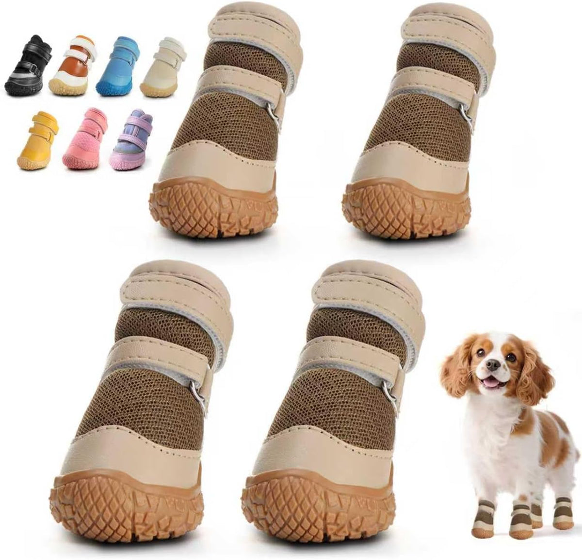 Dog Shoes for Small Dogs, Breathable Dog Boots Paw Protector for Hot Pavement Winter Snow, Dog Booties with Reflective Strips Rugged Anti-Slip Sole for Hardwood Floors Walking Black Size 1 - Image 12
