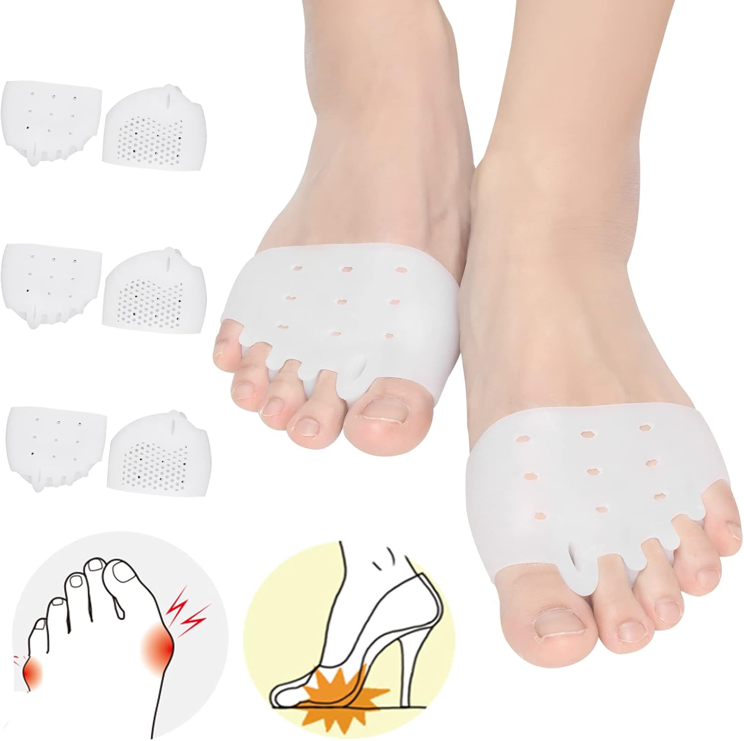 Taszoos Toe Separators and Metatarsal Pads set front view