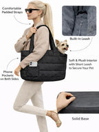 Paws Pack small dog travel tote side view showing phone pocket