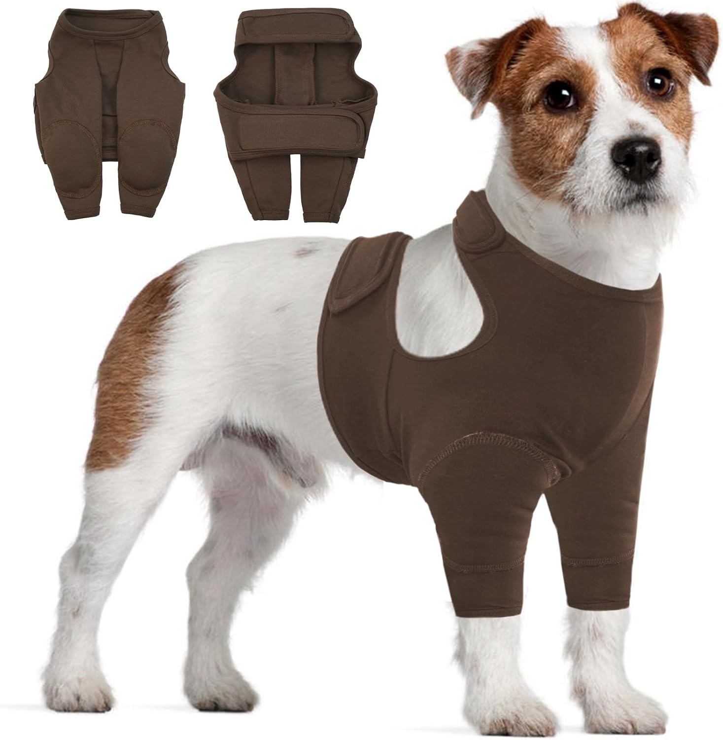 IDOMIK Dog Recovery Suit for Front Legs, Adjustable Dog Leg Sleeves to Stop Licking, Dogs Elbow Braces Protector for Leg Injuries Shoulder Wound, Cone Collar Alternatives,Black,M - Image 12