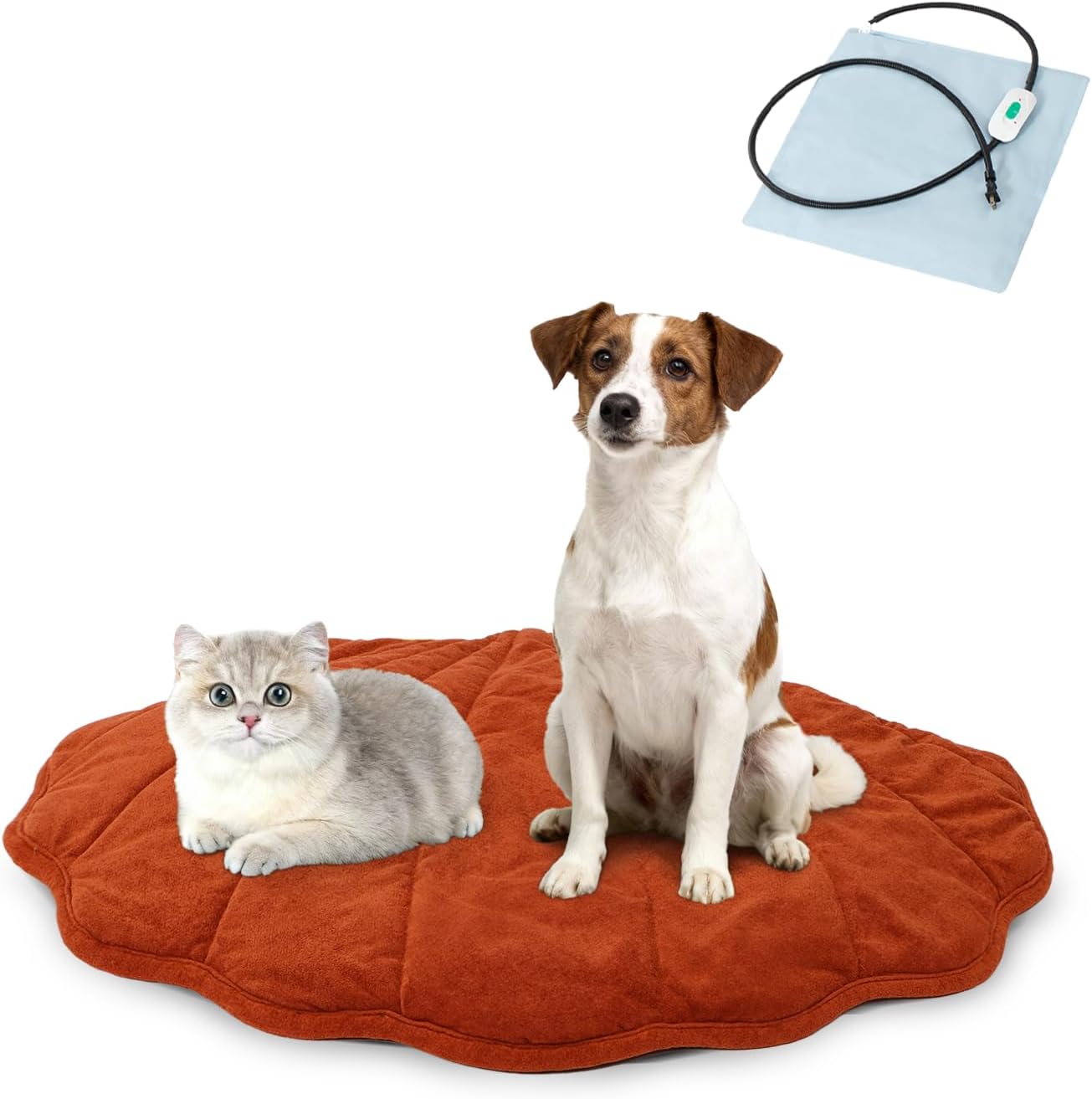 Vagascape Dog Bed, Waterproof Pet Bed with Washable Removable Cover, Comfort Cat Dog Pad for All Seasons, Heating Khaki Rectangle Cat Bed Mat with Nonskid Bottom(31"x20") - Image 11