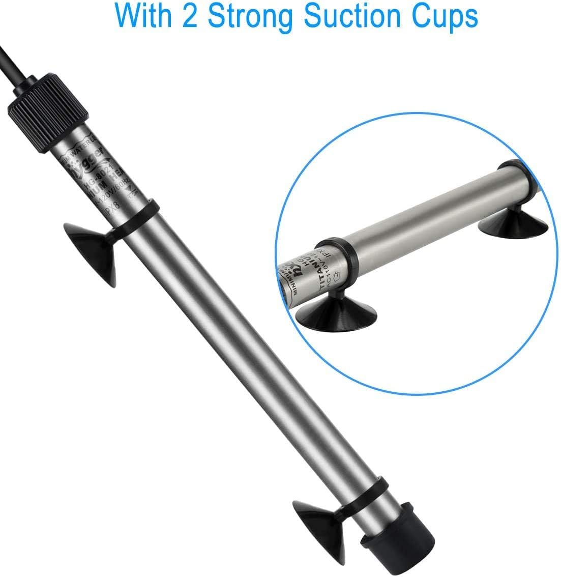 Hygger 500W aquarium titanium heater rod front view