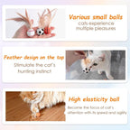 Boredom relief interactive cat toy set with durable rubber and soft feathers