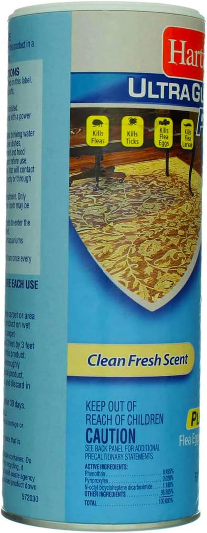 Hartz flea and tick home powder shaker can top details showing application usage