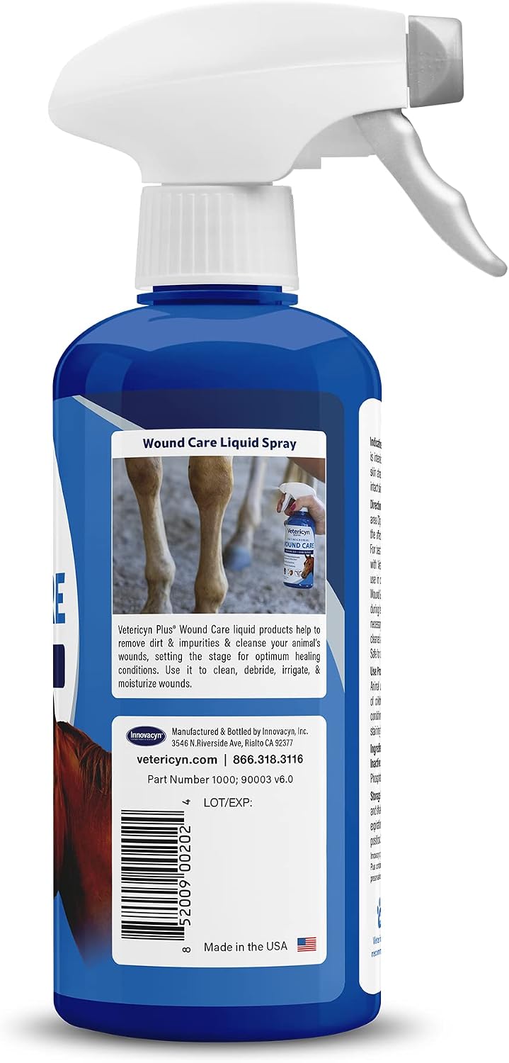 Vetericyn Plus antimicrobial skin repair spray bottle side view
