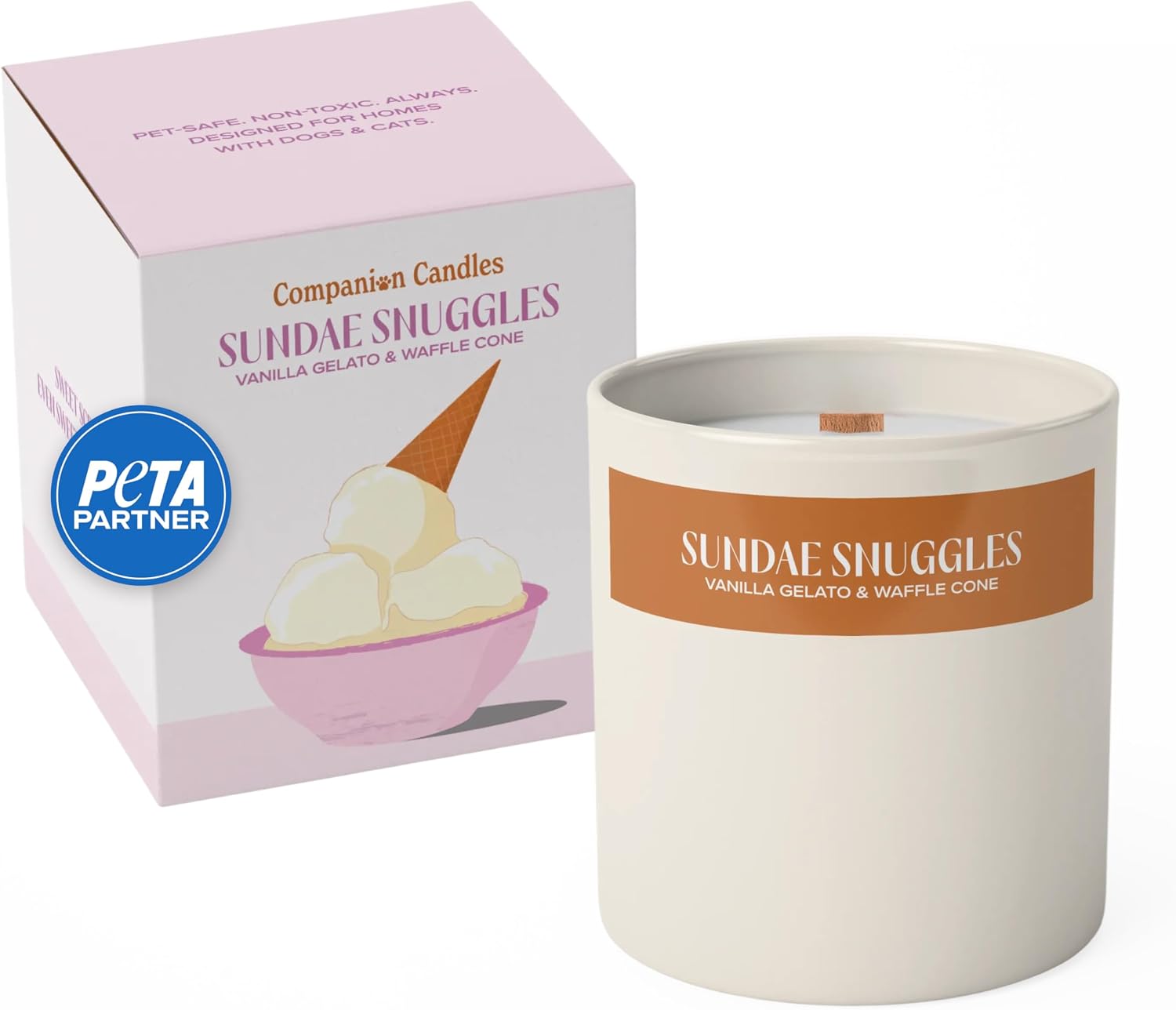 Companion Candles You & Me by the Sea Pet-Friendly Scented Candle - Sea Salt & Neroli Fragrance - Coconut Soy Wax Candle with Wooden Wick, Approx. 50-Hour Burn Time, Made in USA, 11.8 oz - Image 14