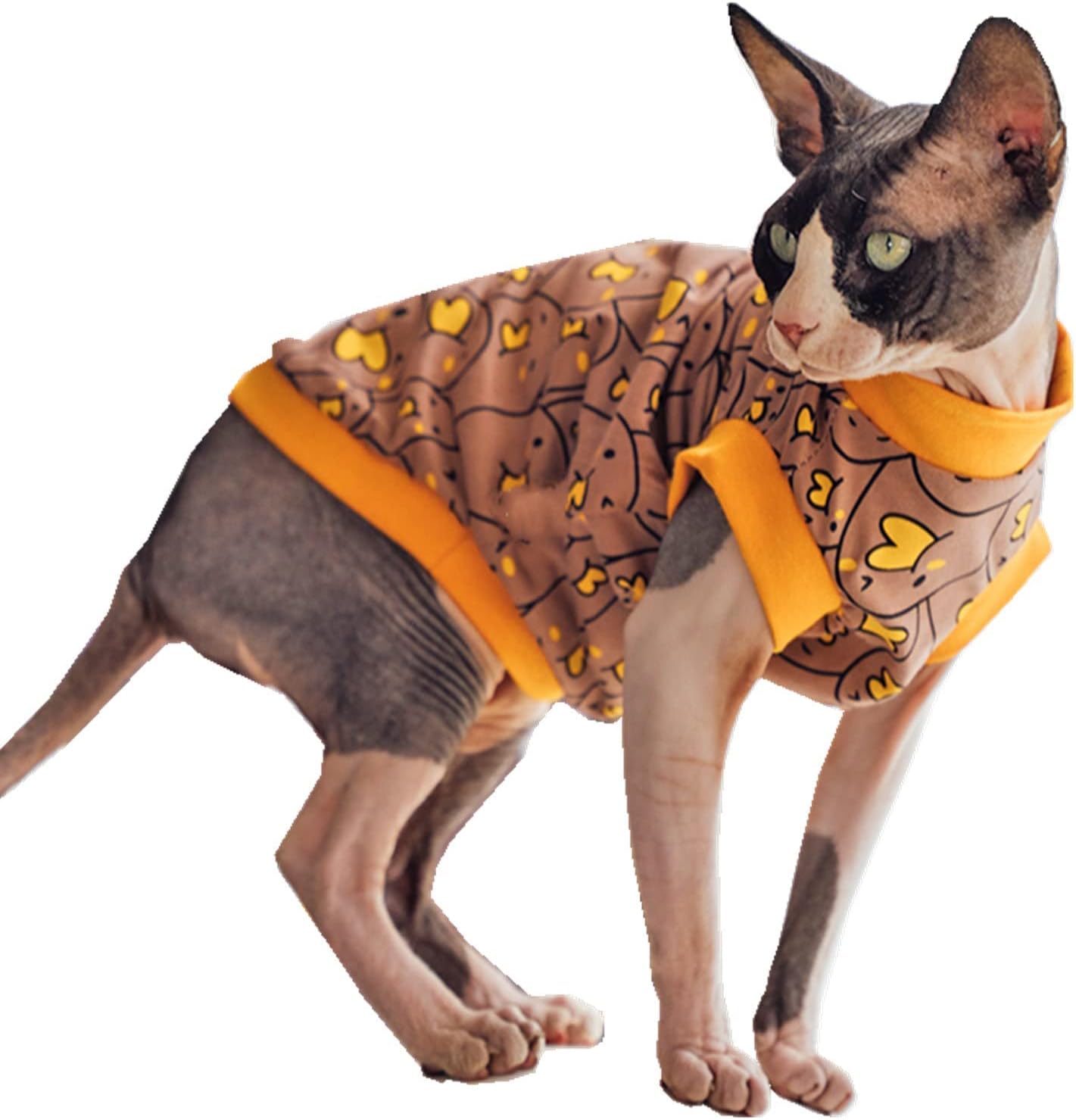 Sphynx Hairless Cat Summer Cotton T-Shirts Cat Vest Pet Clothes,Round Collar Vest Kitten Shirts Sleeveless, Cats & Small Dogs Apparel (Medium, Yellow Ducks) - Image 13