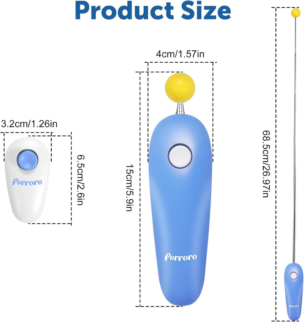 Purroro wearable finger ring clicker blue button close up view