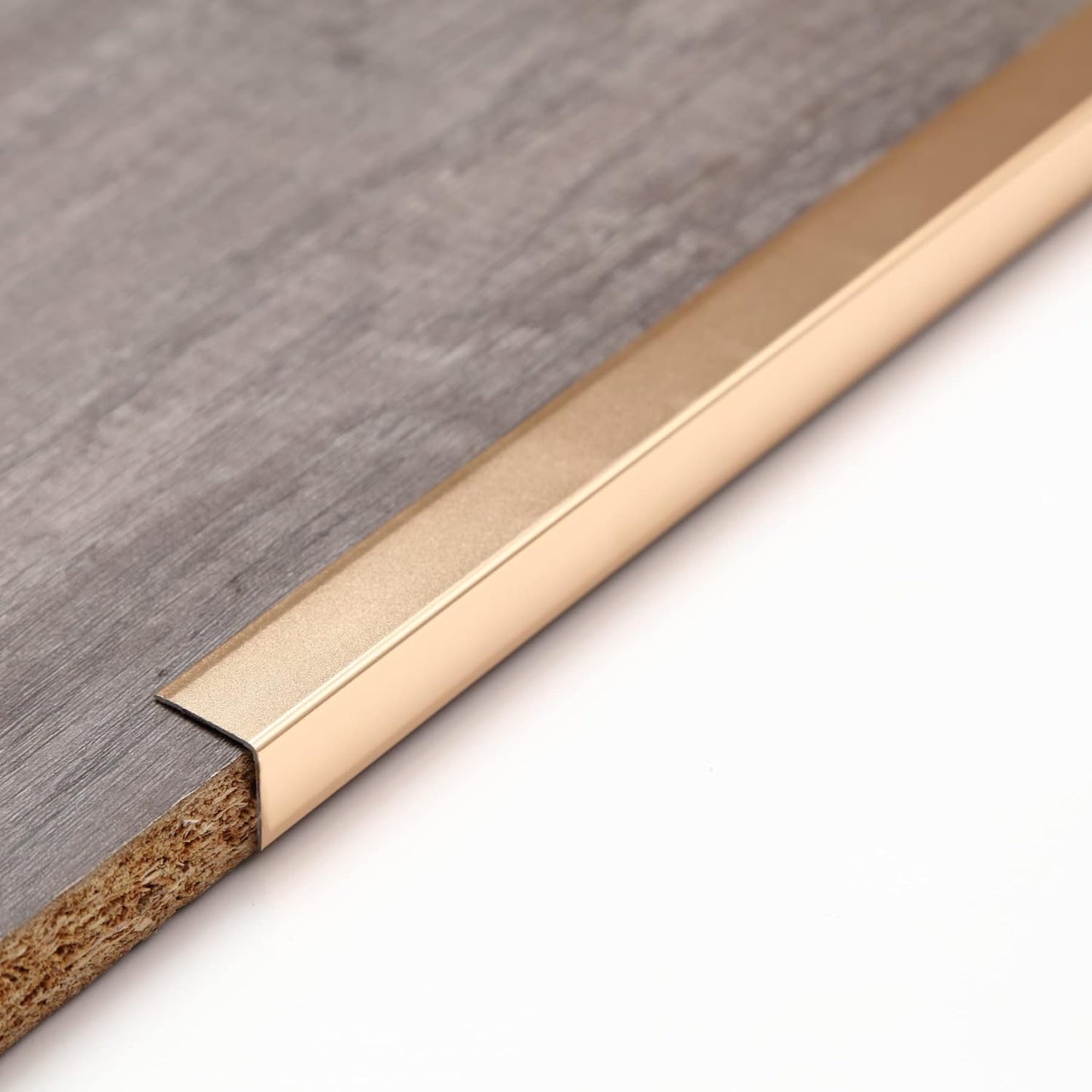 Trimold aluminum peel and stick corner guards front view