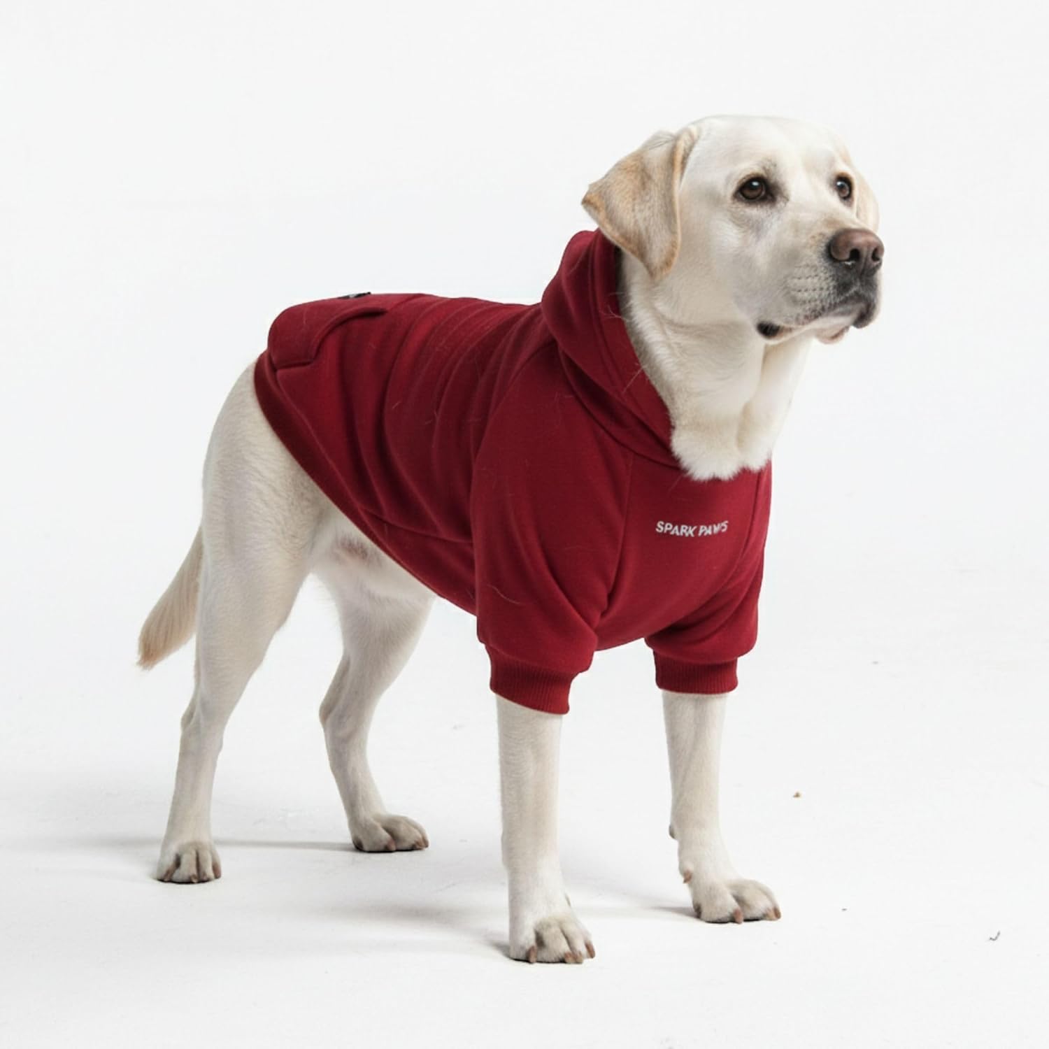 Spark Paws 90s retro sky dye hoodie hood detail with adjustable drawstrings.