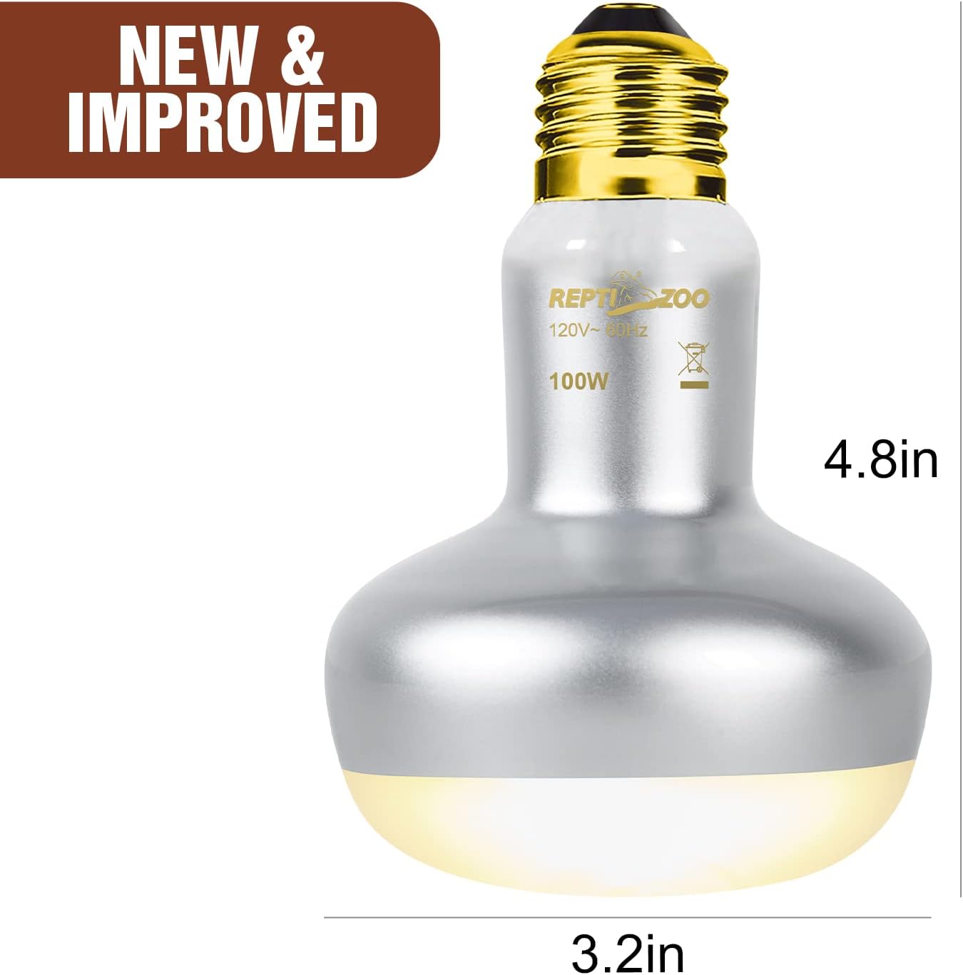 Side angle view of the REPTI ZOO UVA reptile daylight heating lamp set showing compact size and robust structure
