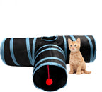 Full packaging and product display of gray and white cat tunnel for kittens and rabbits