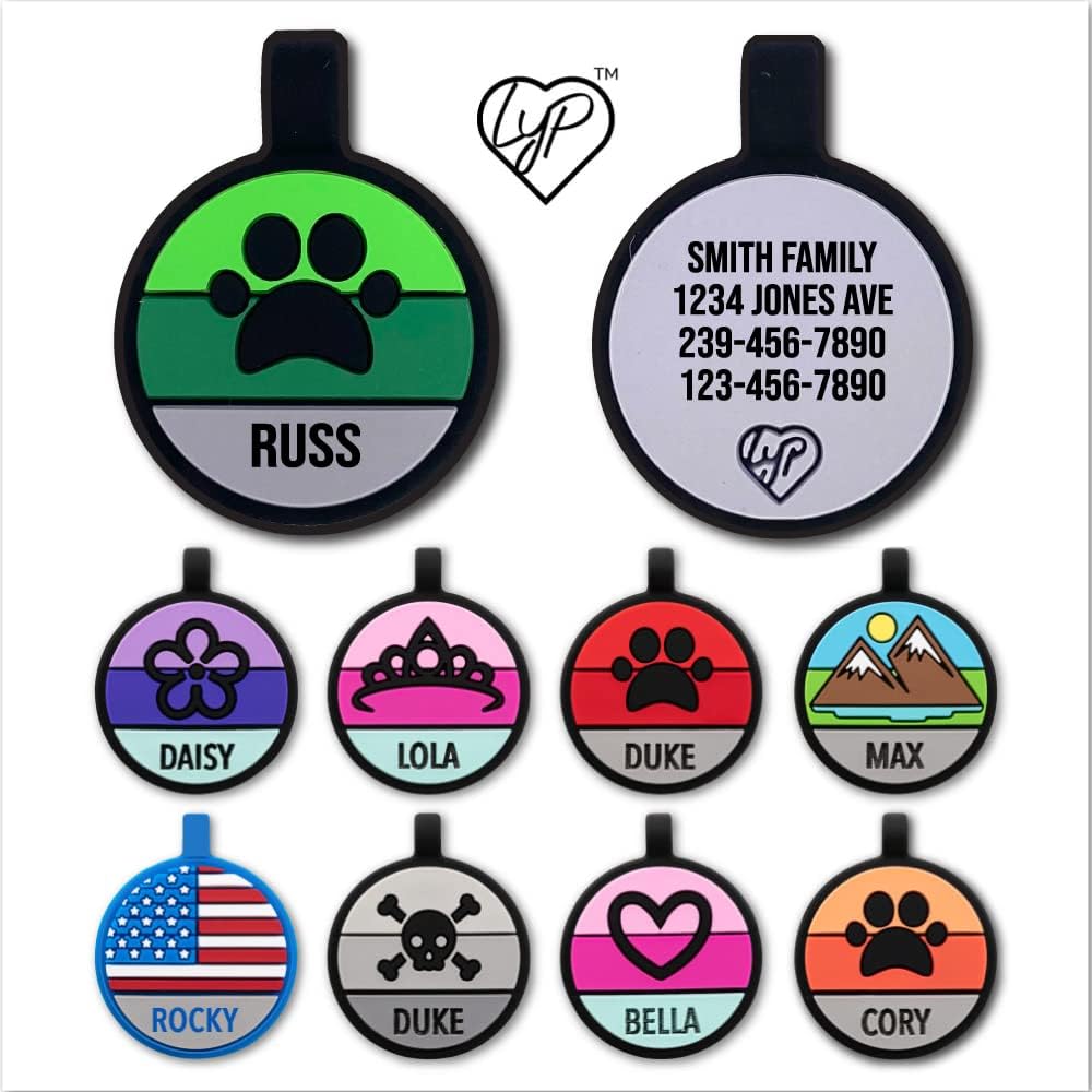 Imported premium USA custom pet identification accessory packaging view.