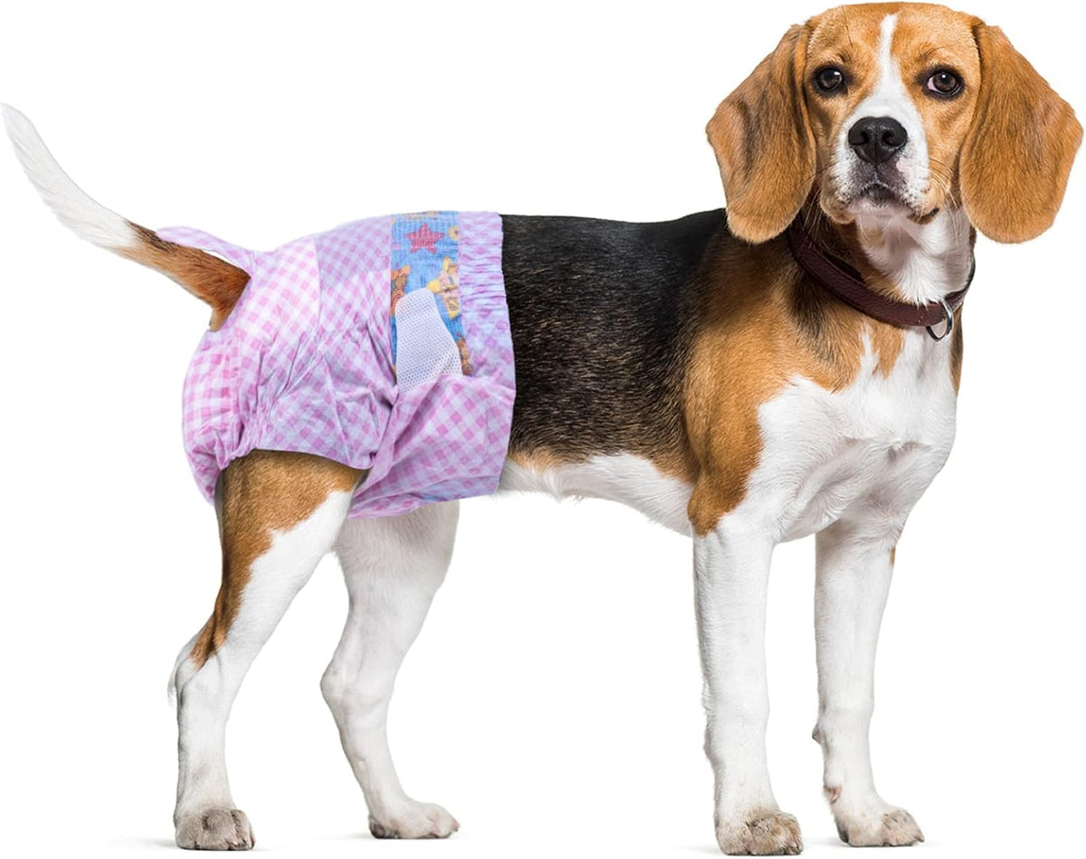 Side view illustration of Flying Paws leak protection barriers on premium imported female puppy wraps