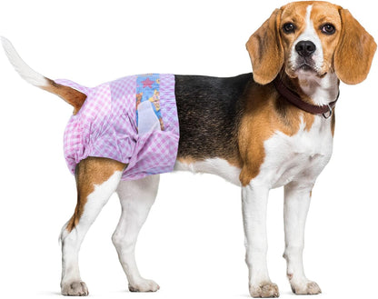 Side view illustration of Flying Paws leak protection barriers on premium imported female puppy wraps