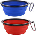 Guardians large collapsible dog bowls front view two pack blue and red