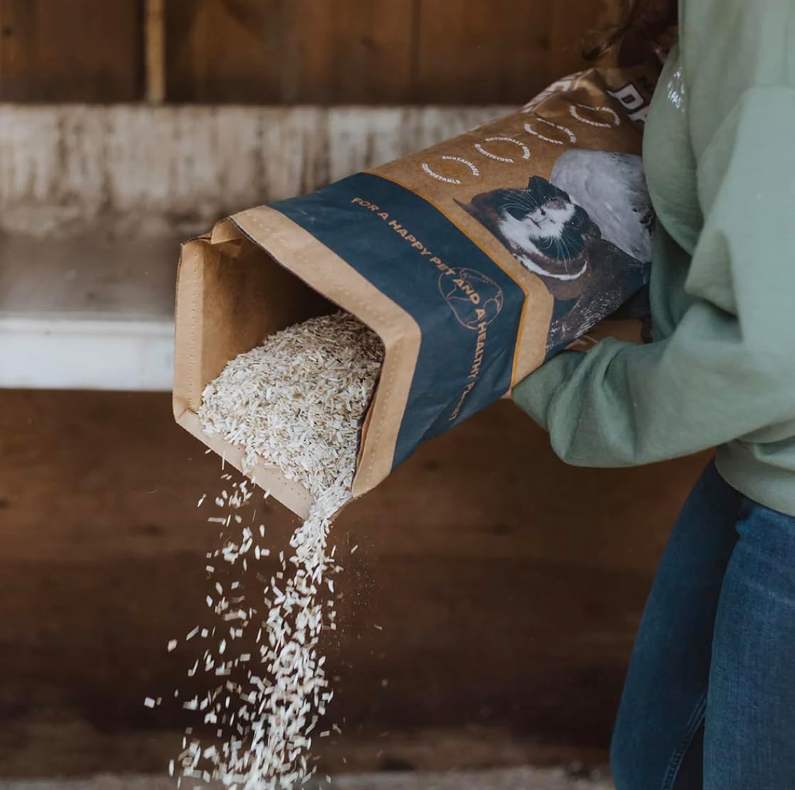 Eaton hemp bedding inside a chicken nesting box