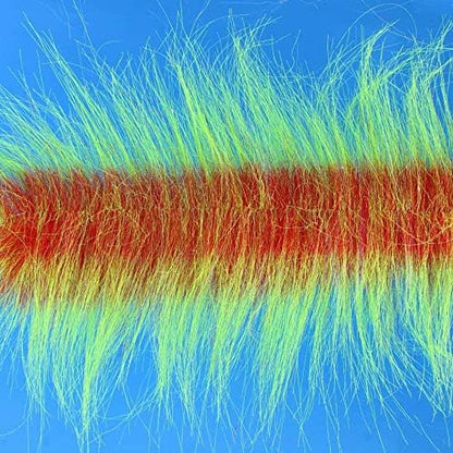 Close up view of white synthetic fibers and stainless steel wire core of Enrico Puglisi fly brush