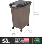 Side profile of Iris Usa airtight food storage showing snap latches