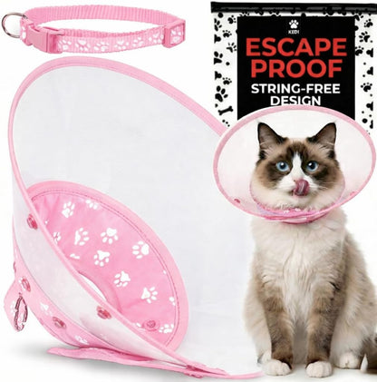 Cat Recovery Cone Kit Post Surgical Soft Pet Vest, Collar, and Non-Irritating Protection Cone for Cats - Comfortable Injury Care Solution (Black with White Paws, Medium) - Image 13