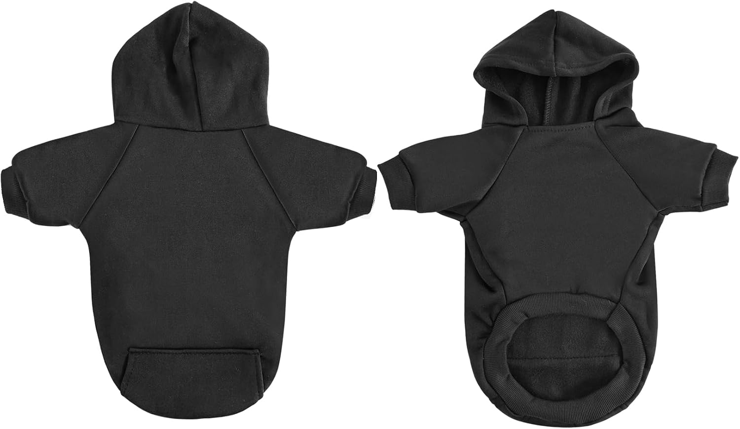 Side profile of Idepet black hoodie for small pets