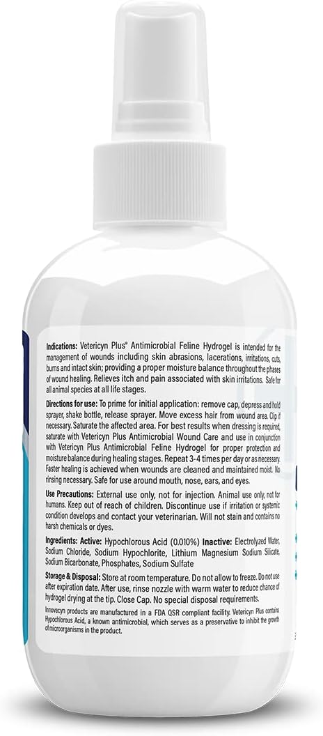 Vetericyn Plus cat itchy skin relief spray bottle size comparison