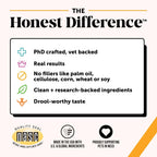 Pet Honesty allergy support chews nutritional information label