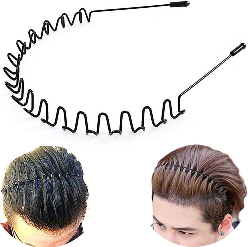 Bodbop black metal wavy hair band front view