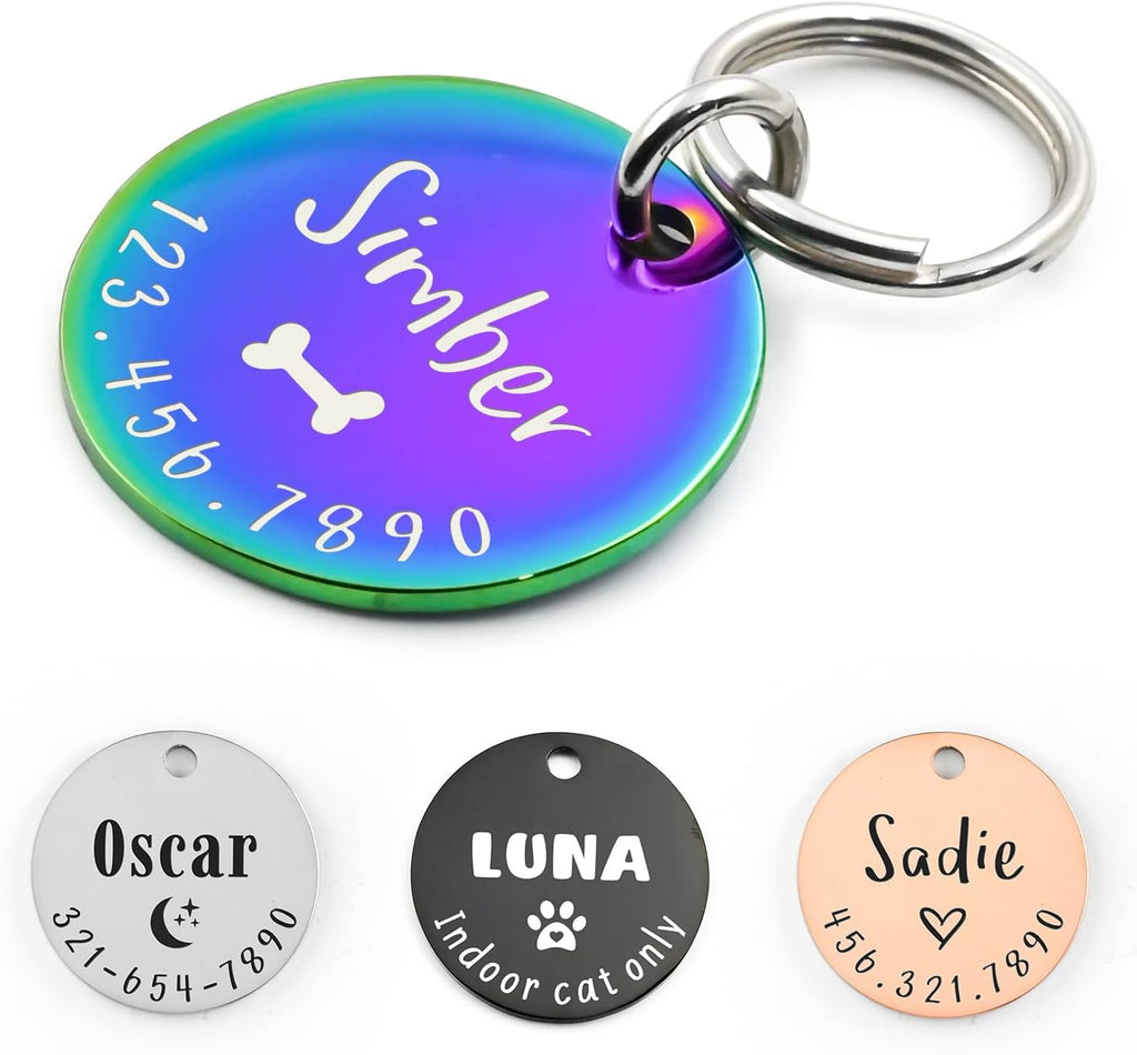 Personalized Lovely Symbols Dog Tags and Cat Custom Engraved Stainless Steel Pet ID Tag (X-Small, Rose Gold) - Image 13