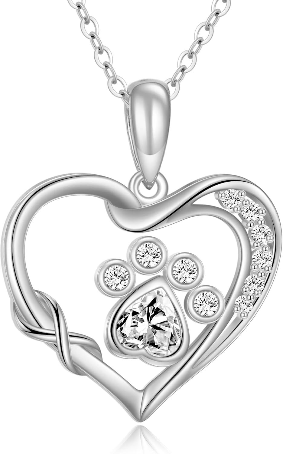 ONEFINITY Paw Print Necklace 925 Sterling Silver Cat Dog Paw Pendant Jewelry for Women Pet Lover Gifts - Image 12